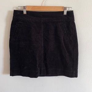 Ann Taylor LOFT Corduroy Black Mini Skirt